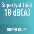 Supertyst driftsläge endast 18 dB(A)