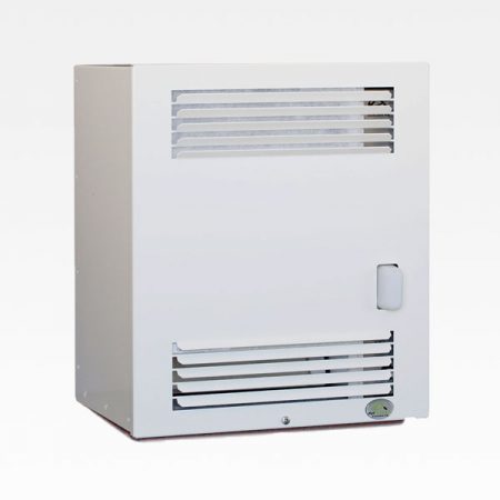 Air Green Basic 30 vit rumsvärmeväxlare snett framifrån.