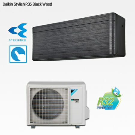 Daikin Stylish R35 Black Wood FTXA35BT-RXA35A