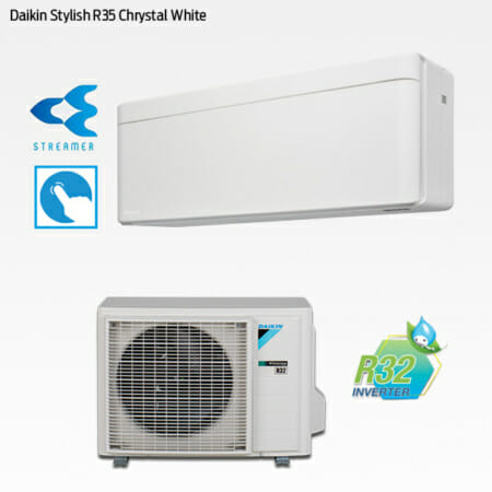 Daikin Stylish R35 Chrystal White FTXA35AW-RXA35A