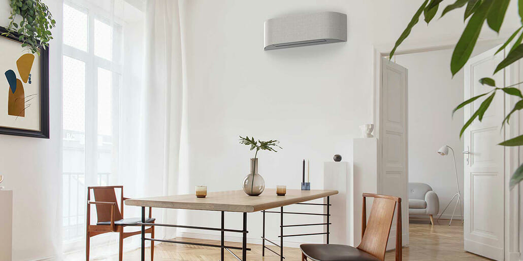 Haori inomhusenhet ljusgrå installation