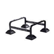 Stort markstativ i svart stål med stabila gummifötter