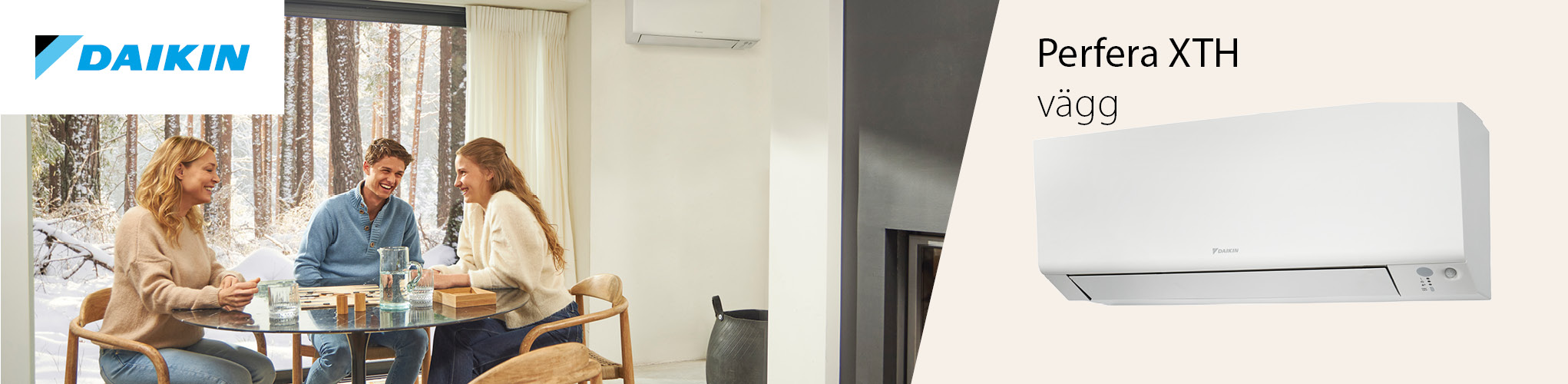 Banner Daikin Perfera XTH30 & XTH40 väggmodell