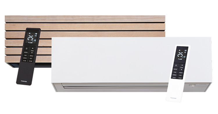 Toshiba Daiseikai 10 luftvärmepump vit och trä