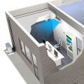 Illustration över installation i teknikrum med Daikin Perfera FTXM50A-RZAG50B